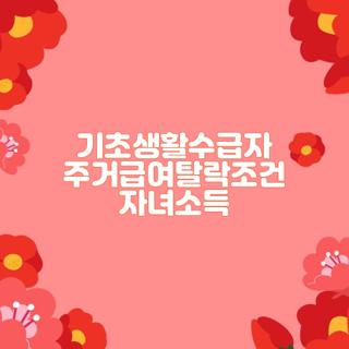 기초생활수급자 주거급여탈락조건 자녀소득