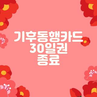 기후동행카드 30일권 종료