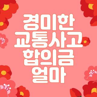 경미한 교통사고 합의금 얼마